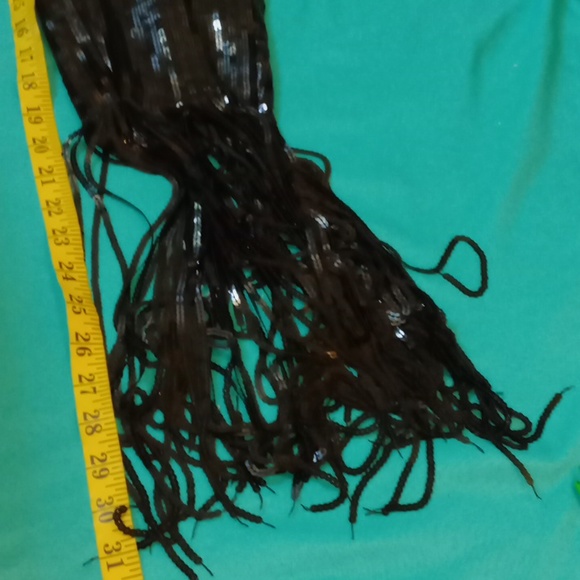 Love highlight black sequin, fringe pants, small - Picture 10 of 12